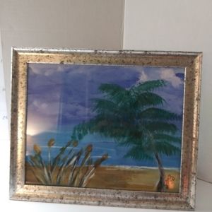 Hand Painted Palm Tree on the Beach